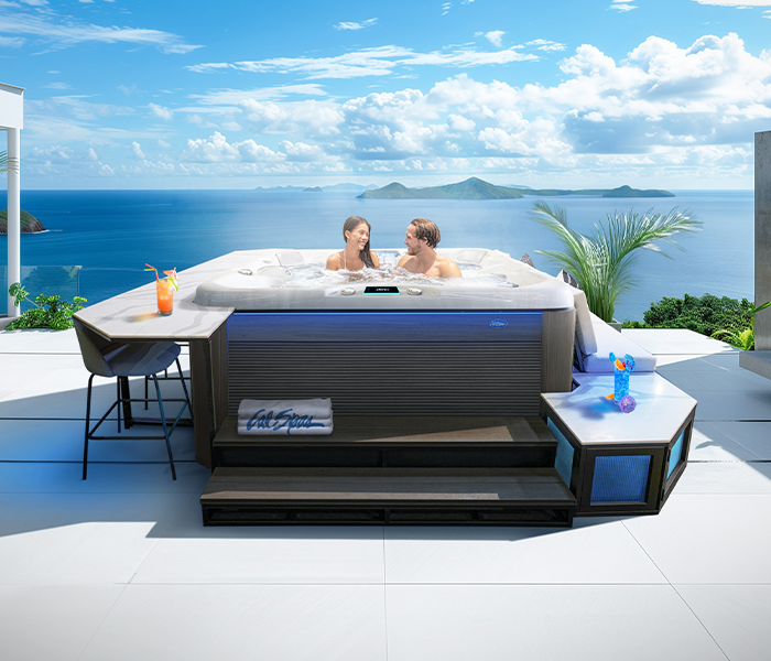 Calspas hot tub being used in a family setting - Poway